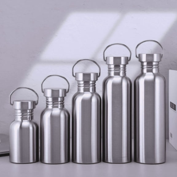 500/750/1000ml Stainless Steel Water Bottle Single Wall Large Capacity Big Mouth Vacuum Flasks with Lid Cycling Drinkware Sports