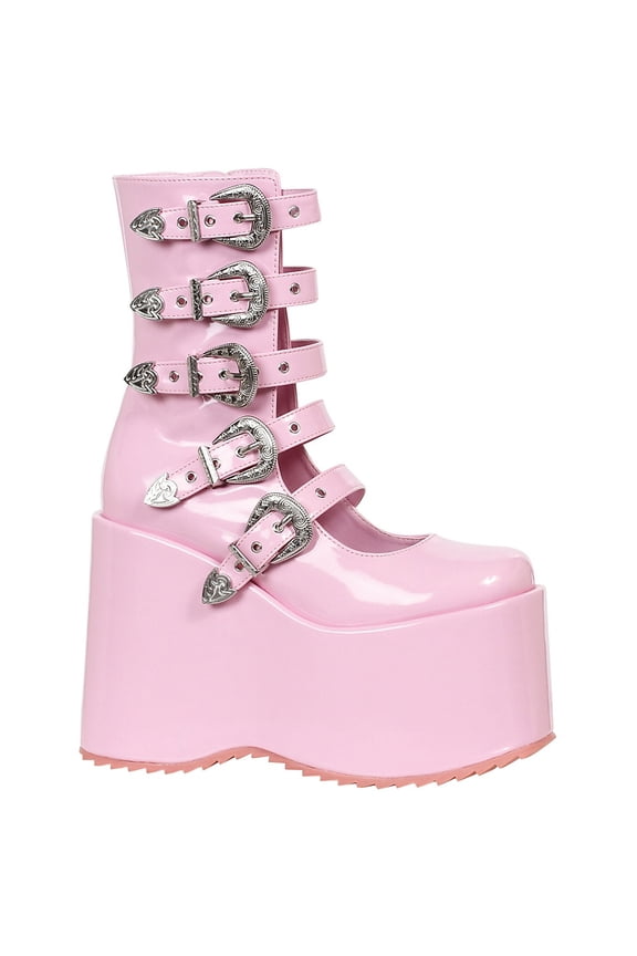 500-ASH PlatformBoots Adult Pink - Size 6
