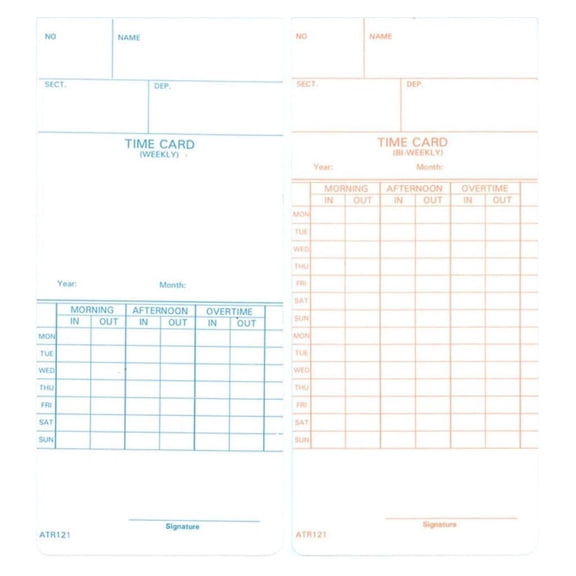 500 ATR121 Time Cards for Acroprint ATR120 and ATR120r