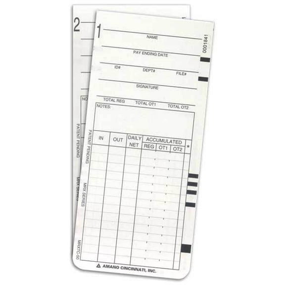 (500) Amano MRX-35 Time Cards (ARX-101300 ARX-104500 MRXTC-50)