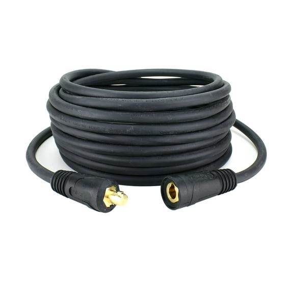 500 Amp Welding Lead Extension - Dinse 70-95 Male/Female Connector - 2/0 AWG cable (15 FEET)