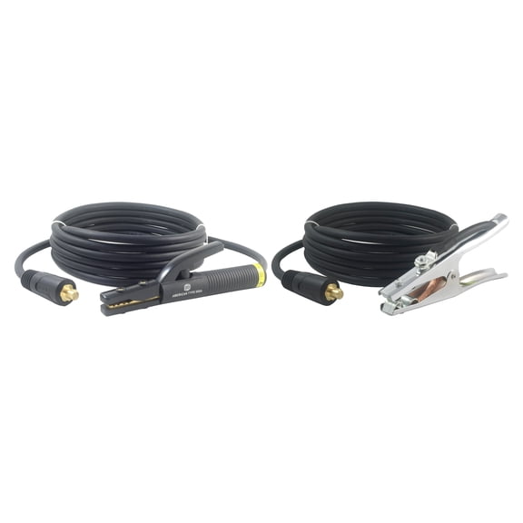 500 Amp Welding Leads Assembly Set - Dinse 70-95 Connector - 2/0 AWG cable (15 FEET EACH LEAD)
