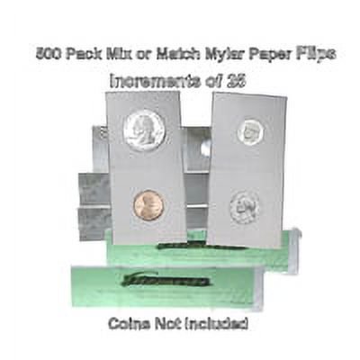 500 Assorted Cardboard/Mylar 2x2 Coin Holder Flips by Guardhouse