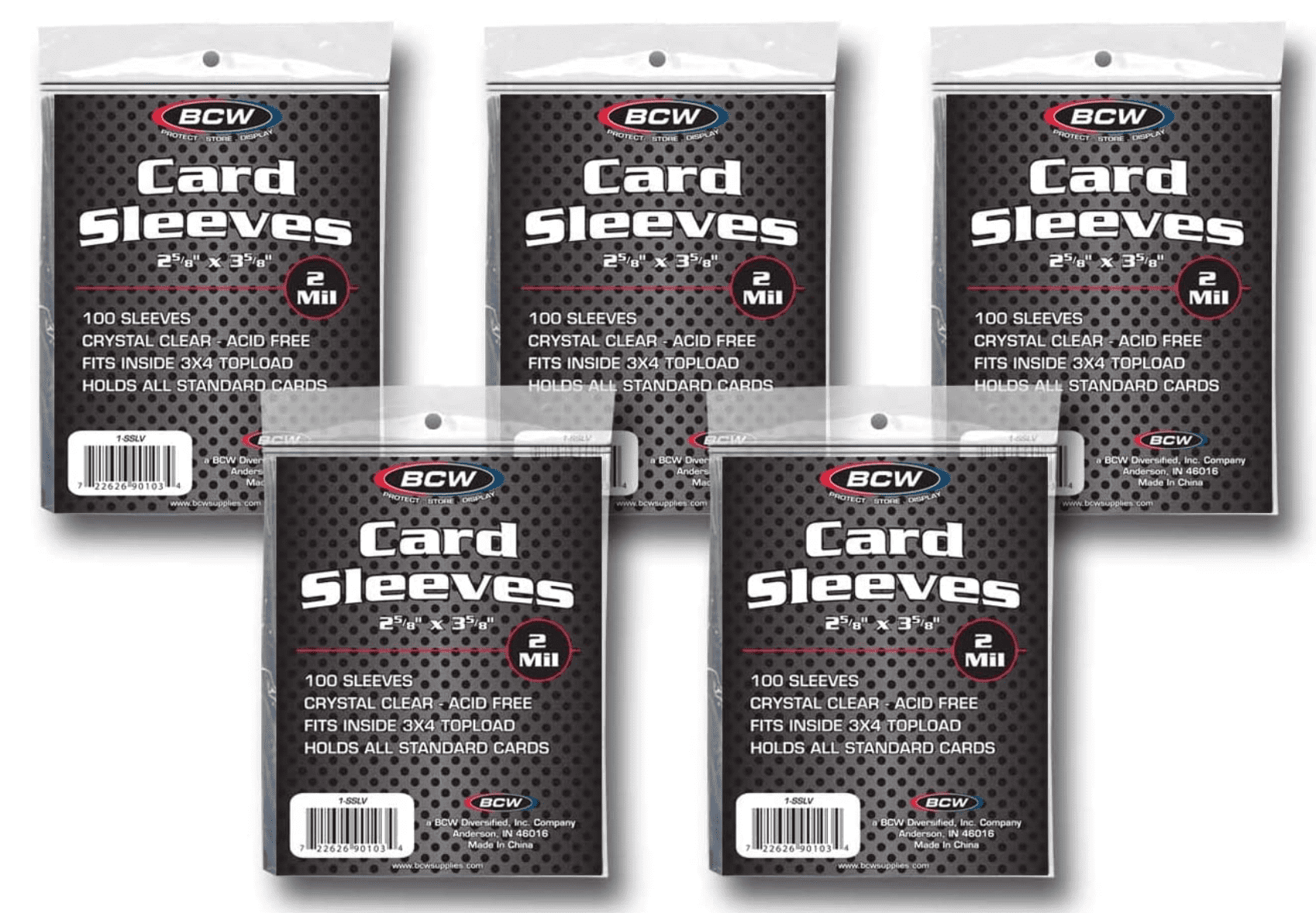 500 BCW Brand Soft Card Sleeves/Penny Sleeves (5 Sealed Packs