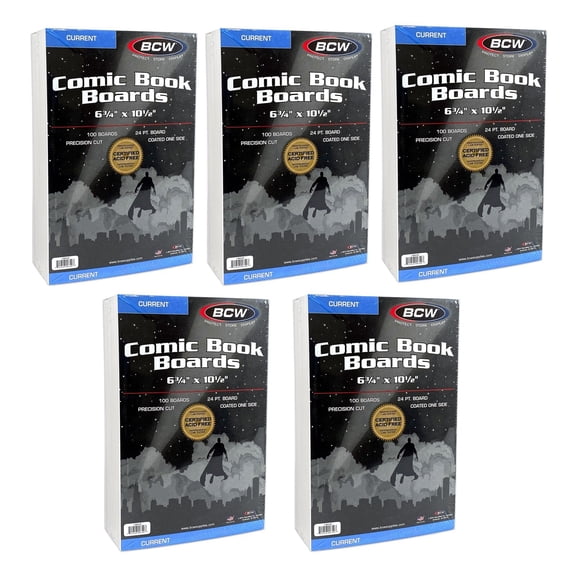 500 BCW Current Comic Backing Backer Boards Acid Free 6 3/4 X 10 1/2 24 Pt Safe