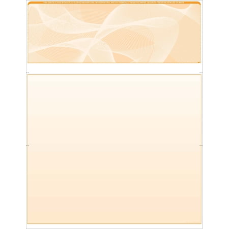 500 BLANK COMPUTER CHECKS ON TOP - SECURITY FEATURES INCLUDED - BEAUTIFUL COLOR - ORANGE FRACTAL