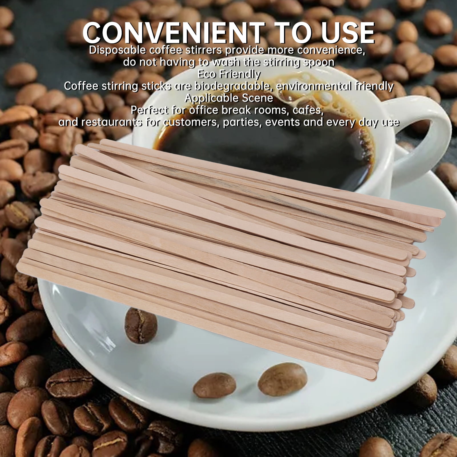 Karat Earth Compostable 7.5" Wooden Coffee Stirrers - Eco-Friendly, Unwrapped, Pack Of 5000