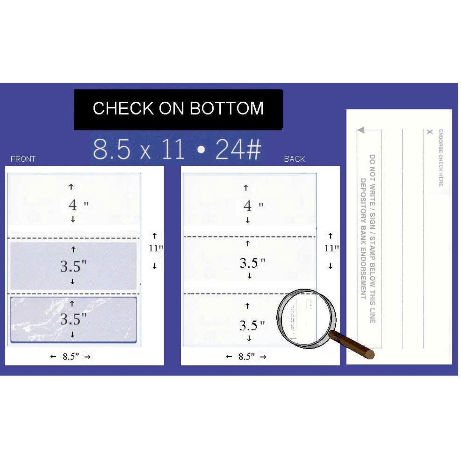 500 Blank Check Stock - Check on Bottom - Blue/Red Prismatic - Walmart.com