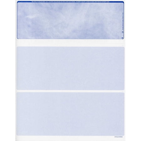 500 Blank Computer Check Stock - Check on Top - Marble Blue