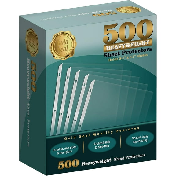 500/Box Clear Heavyweight Poly Sheet Protectors8.5 x 11"$$