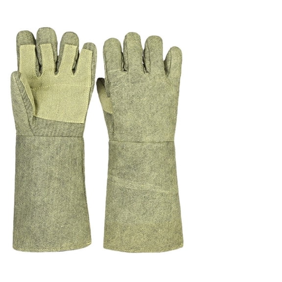 500C Heat Resistant gloves, Fire Proof Foundry Leather Gloves for Fireplace, Furnace, Fire Pit, Blacksmith.Gato 36cm