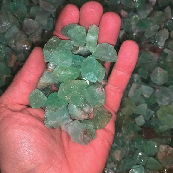 500 Carat Lots of SMALL Green Calcite Rough + A FREE Faceted Gemstone
