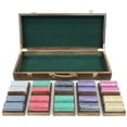 thumbnail image 1 of 500 Cent Standard Breakout Scroll Chip Set in Walnut Case, 1 of 1