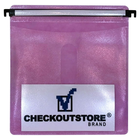 (500) CheckOutStore CD Double-sided Refill Plastic Hanging Sleeve (Pink)