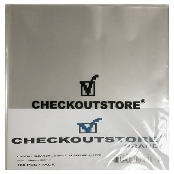 (500) CheckOutStore Crystal Clear Plastic BOPP for 12" Vinyl 33 RPM Records (2mil - BOPP)