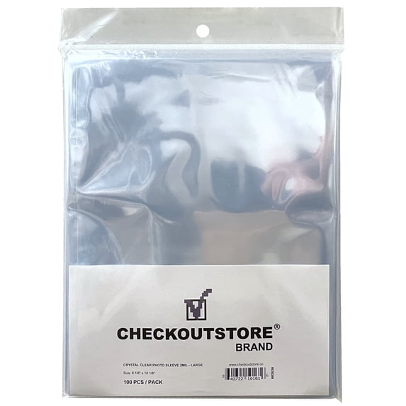 500 CheckOutStore Crystal Clear Protective Photo Sleeves (8 x 10 in)