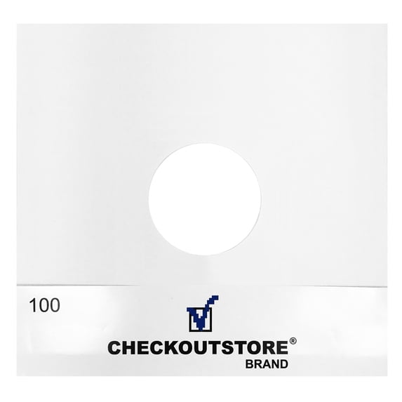 (500) CheckOutStore Paper Record Inner Sleeves With Hole for 12" LP Vinyl 33 RPM Records (Standard)