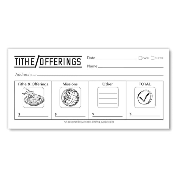 500 Church Offering Envelopes | Tithe Donation Envelopes - Standard Size 6 x 3, White with Black Printing, Easy Open Flap - Local Maine Printing