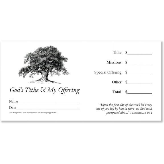 500 Church Offering | Tithe Donation Envelopes.
