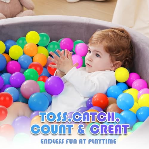 500 Count Ball Pit Balls for Kids, 2.2” BPA Free Non-Toxic Crush Proof ...