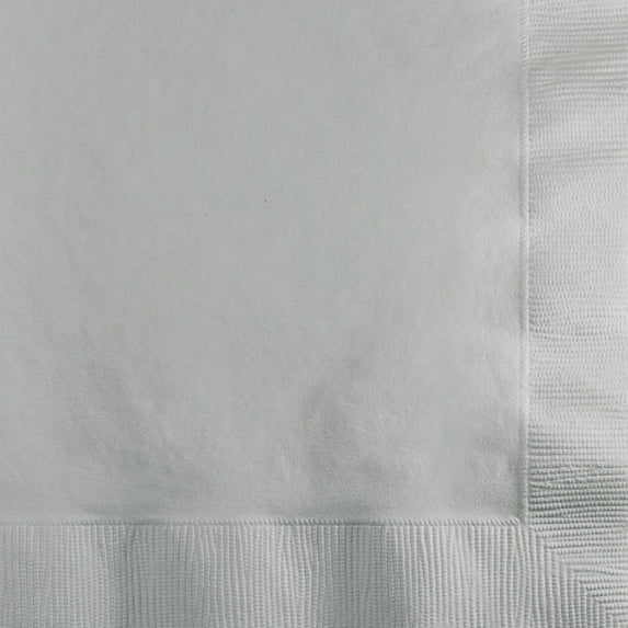 500 Count Bulk Pack Shimmering Silver Beverage Napkins 3 ply