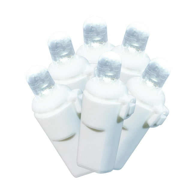 500Count Cool White LED Dome Christmas Lights with White Wire, 100.8