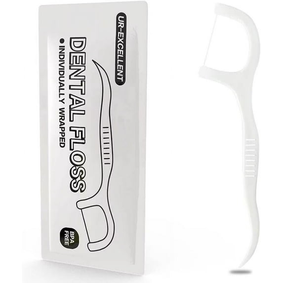 500 Count Dental Flossers Each Individually Wrapped , Floss Singles Bag, Travel Hotel Restaurant Office Car Dental Floss, Floss Picks Oral Care Teeth Clean Flat Wire