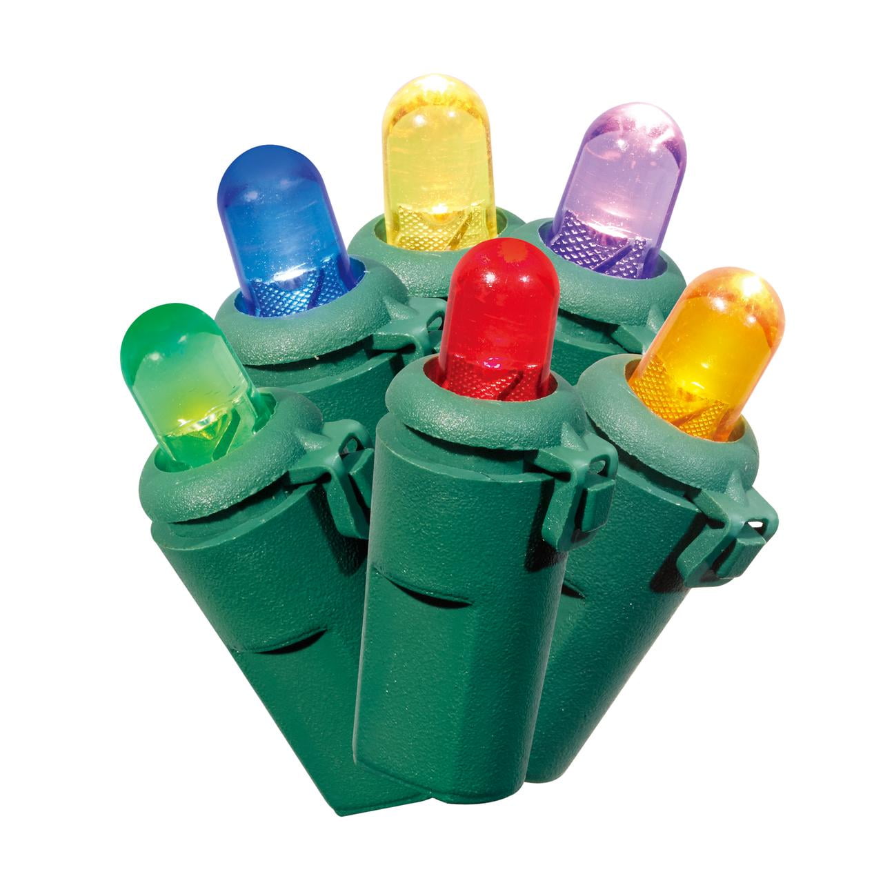 500Count Multicolor LED Dome Christmas Lights with Green Wire, 100.8