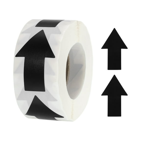 500 Count/Roll Arrow Sticker Labels 1.3x2 Inch Black Adhesive Arrow Shape Signs Scrapbooking DIY Craft