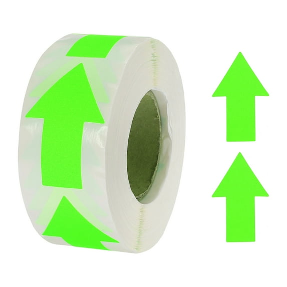 500 Count/Roll Arrow Sticker Labels 1.3x2 Inch Fluorescent Green Adhesive Arrow Shape Signs Scrapbooking DIY Craft