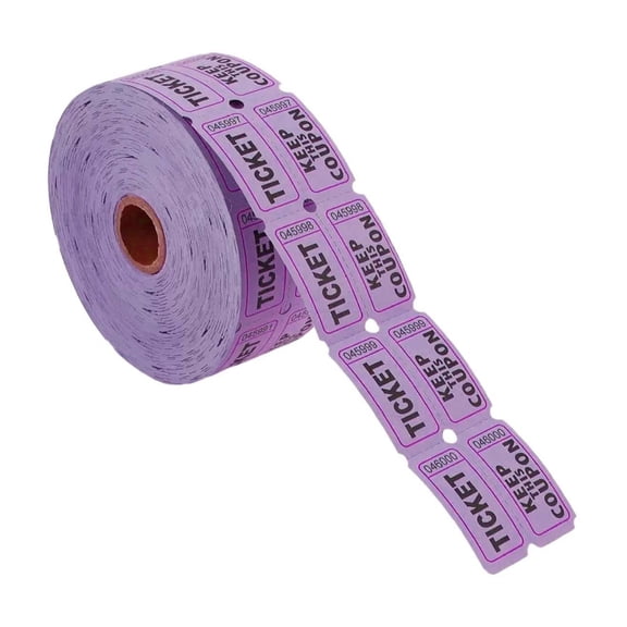 500 Count Roll Tearable Raffle Tickets, 250 Pairs Colored Admission Voucher, Prize Drawing Coupon for Party Event
