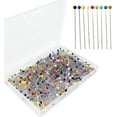 500 Count Sewing Pins, Glass Ball Head Pins, Multicolor Straight
