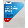 thumbnail image 1 of 500 Count - Slider Zip Jumbo Food Storage Bags, 12" x 15" 3 Mil Heavy Duty, Extra Large, Strong & Durable For Freezer Storage. GPI, 1 of 10