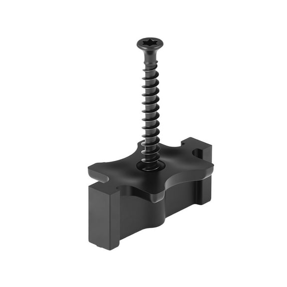 500 Count Universal Hidden Fasteners for Composite Decking PP T Clips with Metal Screws, Fits 0.26 inch Gap, Black Color