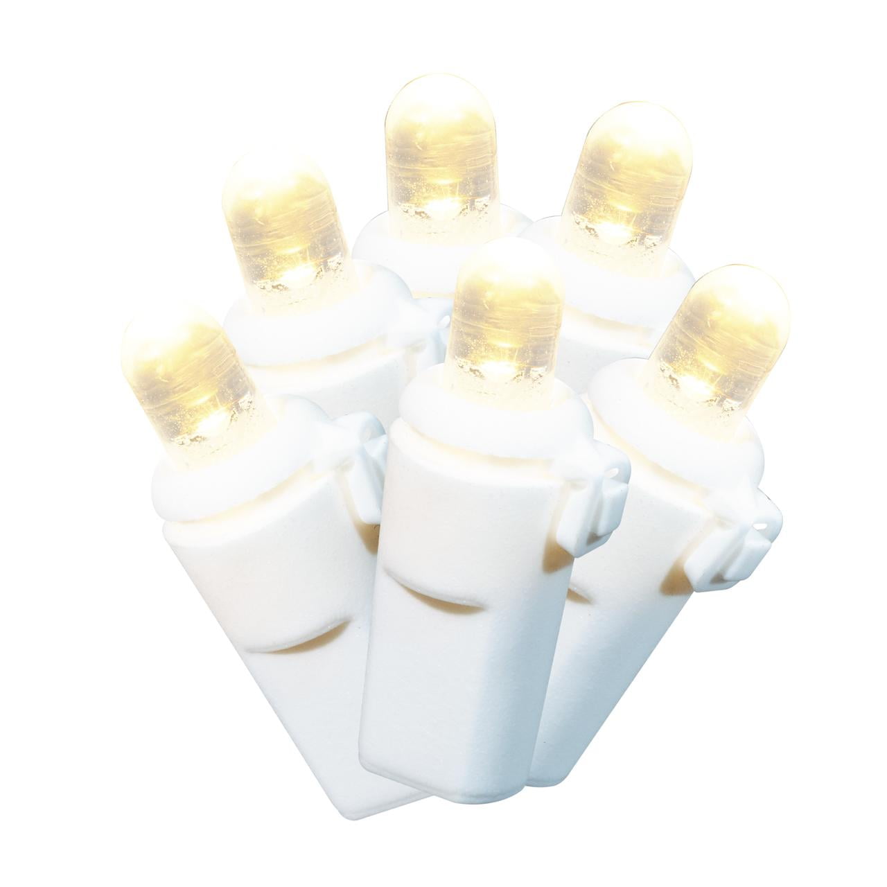 500Count Warm White LED Dome Christmas Lights with White Wire, 100.8