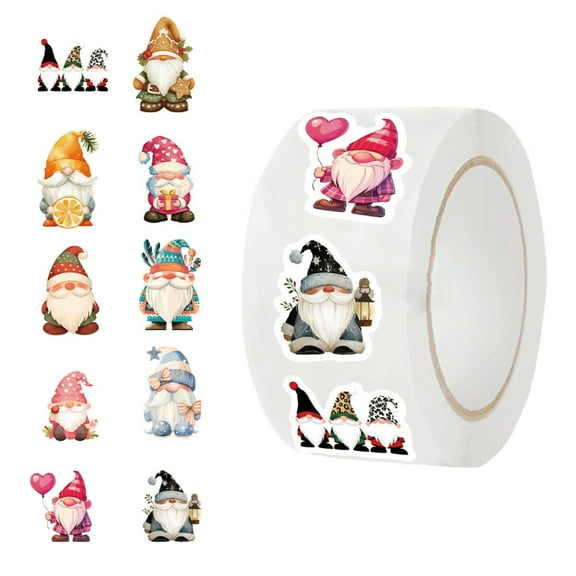 500-Count Waterproof Cartoon Dwarf Gnome Self-Adhesive Stickers, Notebook Journal Decorative Stickers, Gift Packaging Tape Sealing & Hand Account Stickers