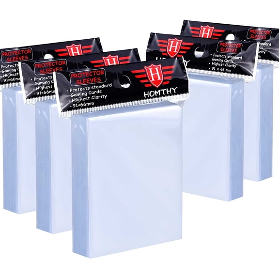 500 Counts Card Sleeves for Trading Cards, Soft Penny Card Sleeves Clear Plastic Card Protectors Fit for Baseball Card, Sports Cards, MTG Game Card Standard Cards