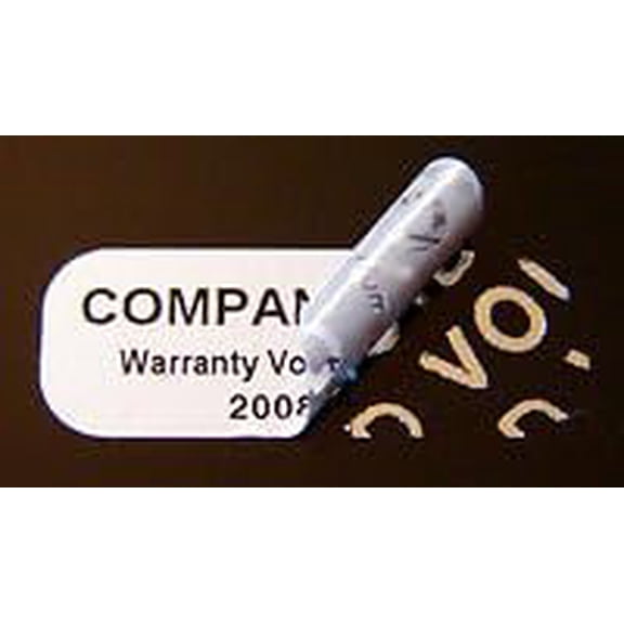 500 Custom Print Silver Bright Metallic Tamper Evident Security Labels Seal Sticker, Rectangle 1" x 0.375" (25mmx 9mm).