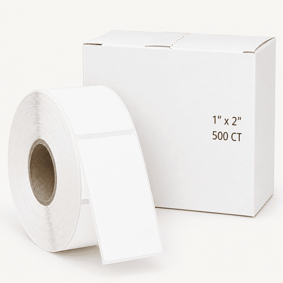500 Dissolvable Food Labels, 1 x 2 Inch Blank White