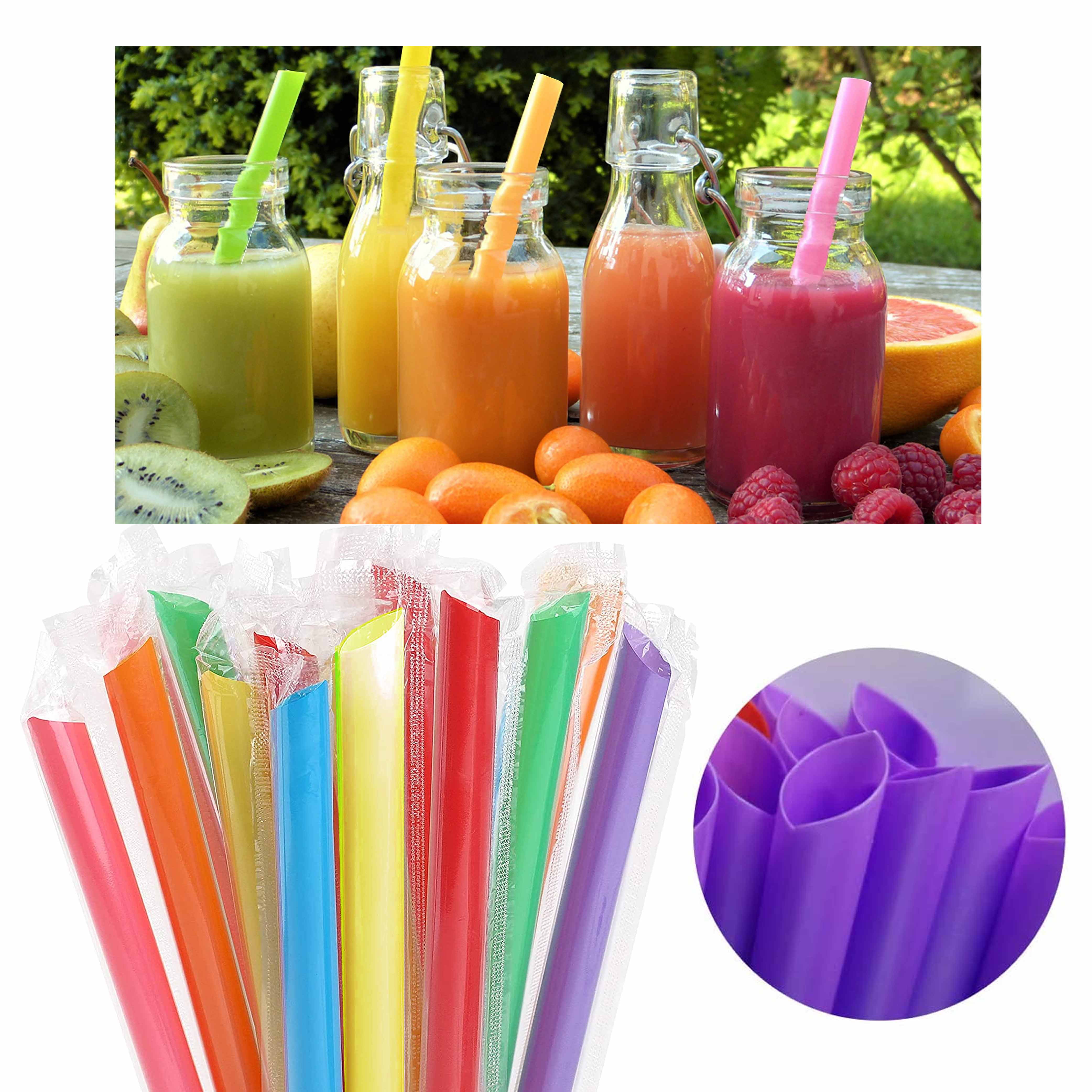 jumbo smoothie paper straw red white slushy