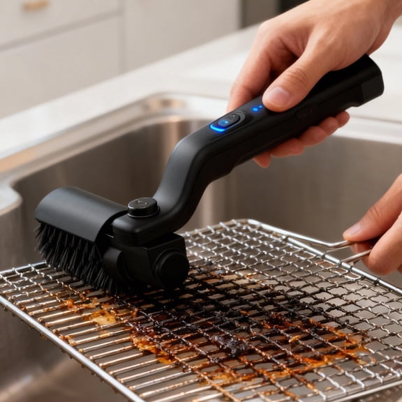 500°F High Temp Resistant Grill Brush, 180° Adjustable 7-Angle Head for Hard-to-Reach Corners, No-Shed Stainless Steel, Removable & Dishwasher Safe