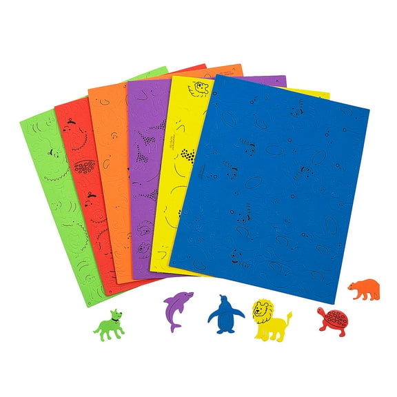 500 Fabulous Foam Self-Adhesive Animal Shapes, Craft Supplies, Regular, Foam Shapes, 500 Pieces, Assorted