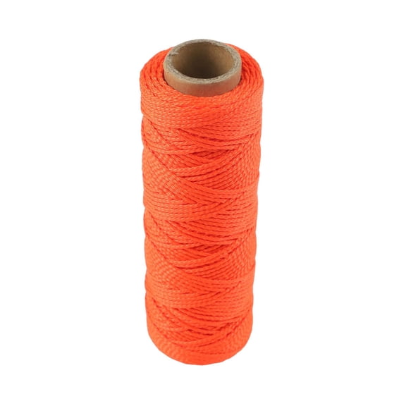 500 Feet Braided Nylon String Line, Fluorescent Orange Masonry Twine for Construction, Gardening and Landscaping, High Visibility 1mm Diameter Durable Cord