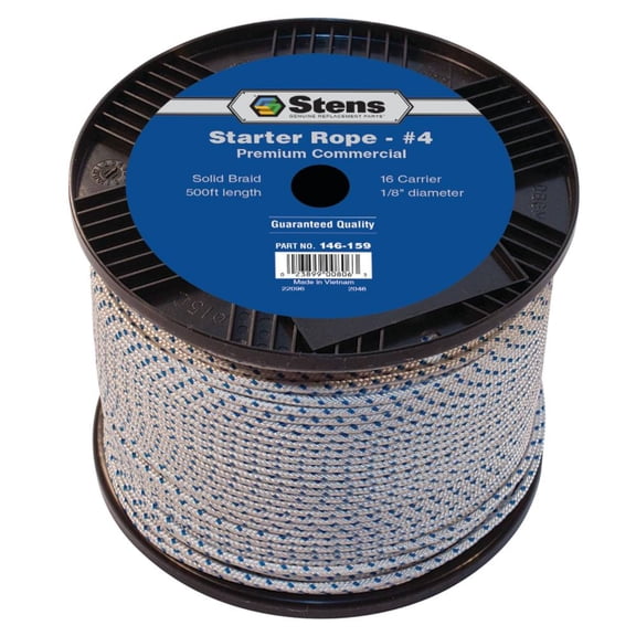 500 Foot #4 Solid Braid Starter Rope 1/8 Inch Diameter Recoil Pull Cord Compatible with 2-5HP Small Engine Mowers Edgers Chainsaws Briggs Stratton 280406S 280399S Oregon 31-540