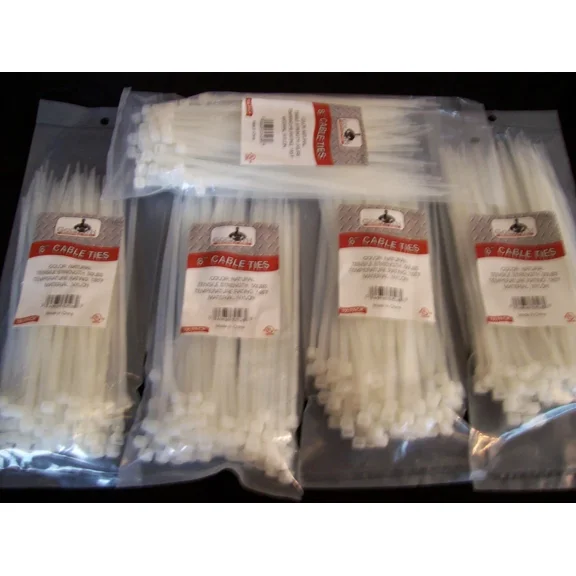 500 Goliath Industrial 8" Natural Wire Cable Zip Ties Nylon Tie Wraps Wholesale