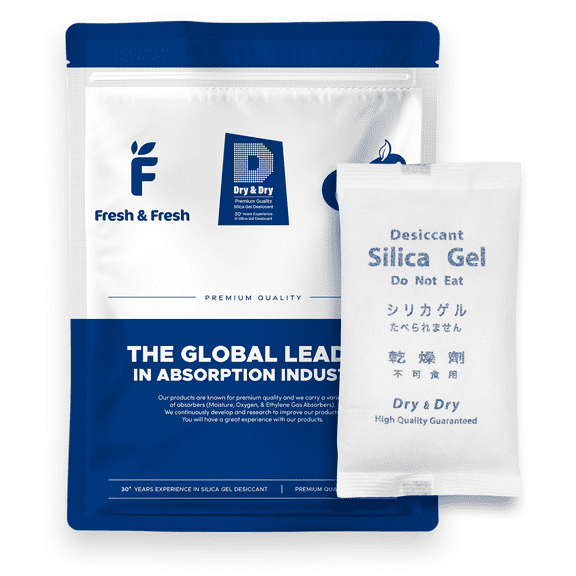 500 Gram [2 Packs] "Dry & Dry" Premium Silica Gel Packets Desiccant Dehumidifiers - Rechargeable Fabric