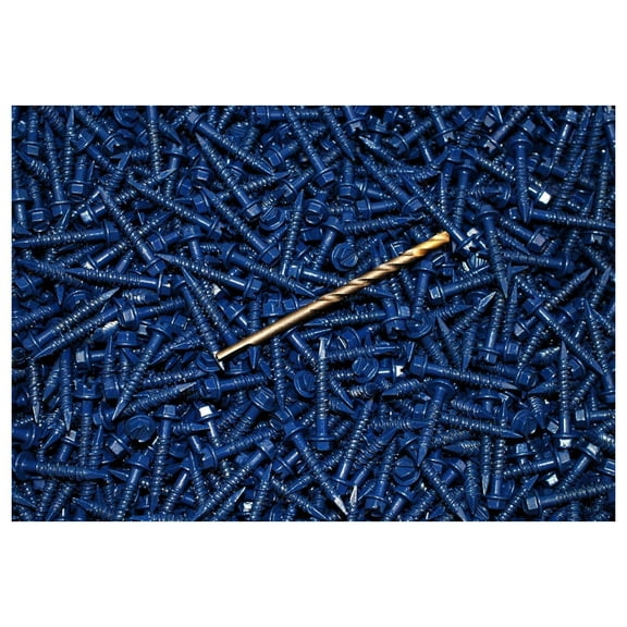 (500) Hex Washer Head 3/16 x 1-1/4 Concrete Masonry Screws Tapcon Anchor & Bit