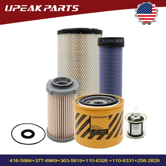 500 Hours Maintenance Filter Kit For Caterpillar 421-5479 416-5884 110-6326 110-6331 377-6969 258-2829 363-5819 236D 242D 246D 262D 262D3 272D 299D 299D2 259D 279D 289D