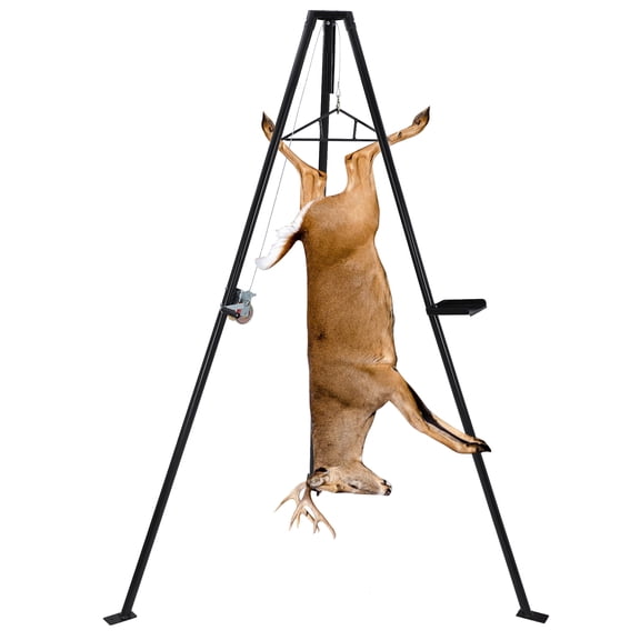 500 LBS Truck Hitch Deer Hoist, Hunting Game Skinning Hanger with Lifting Winch & Tool Tray