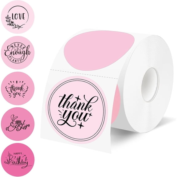500 Labels/Roll 2" Gradient  Round Thermal Labels,  Circle Blank Thermal Sticker Compatible with Direct Thermal Label Printers for DIY Logo Designs, Thank You, Small Business